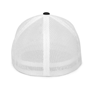Black and white closed back hat with embroidered yellow circle OTTNP logo. Back view. www.ottnp.com